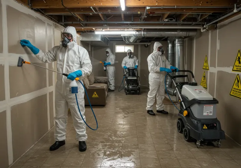 Basement Moisture Removal and Structural Drying process in Wooster, OH